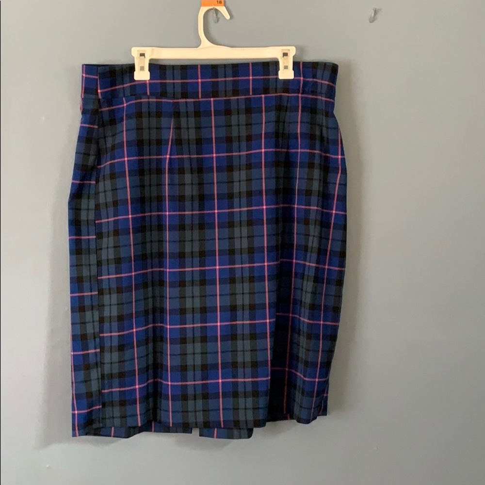 Eloquii Blue, Pink, Green Plaid Skirt 16